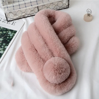 eșarfă de iarnă de lux blană artificială eșarfă caldă modă moale pluș îngroșare șal șal pentru adulți copii femei fete