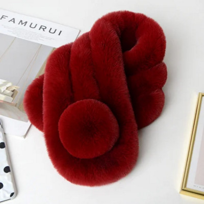 eșarfă de iarnă de lux blană artificială eșarfă caldă modă moale pluș îngroșare șal șal pentru adulți copii femei fete