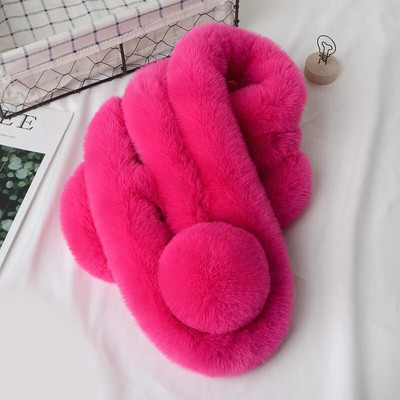 eșarfă de iarnă de lux blană artificială eșarfă caldă modă moale pluș îngroșare șal șal pentru adulți copii femei fete