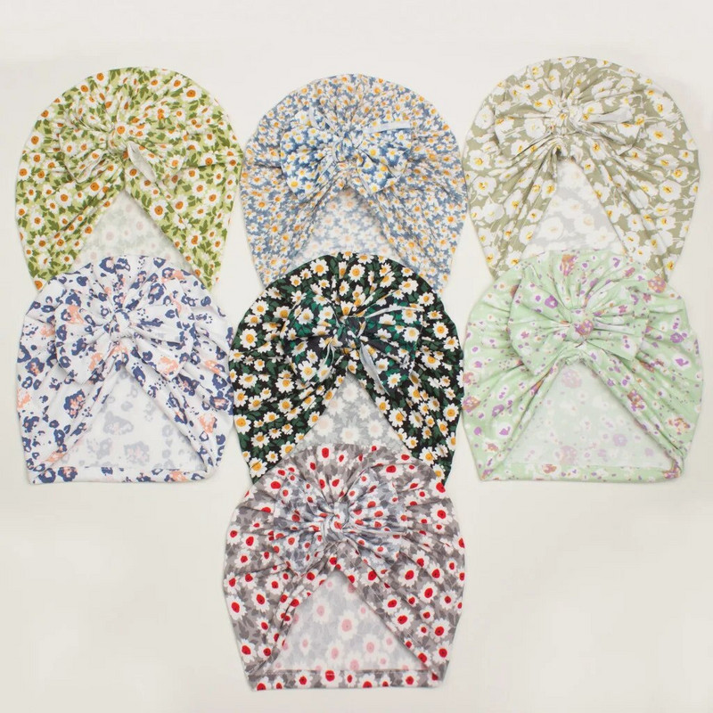 Drăguță bentiță florală pentru bebeluși Turban pentru nou-născut Beanie Caps BowKnot Copii Fete Crăciun pentru sugari Copii mici Copii pentru cap pentru fete Accesorii pentru păr