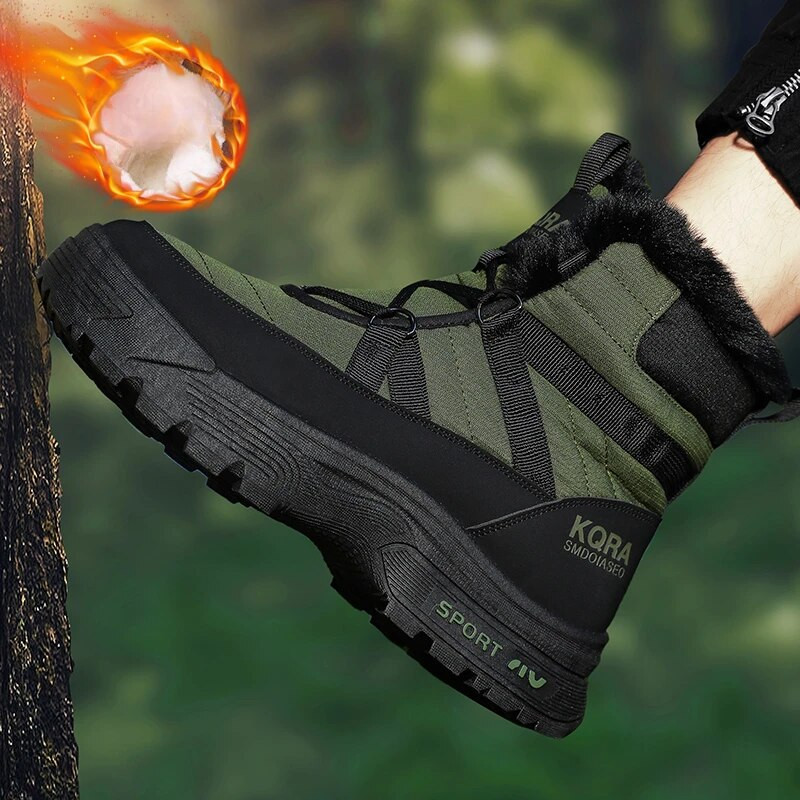 Ανδρικά ανδρικά ανδρικά μποτάκια εξωτερικού χώρου 2023 Άνετα ζεστά κοντά βελούδινα ψηλά, casual αδιάβροχα ανδρικά μποτάκια χιονιού