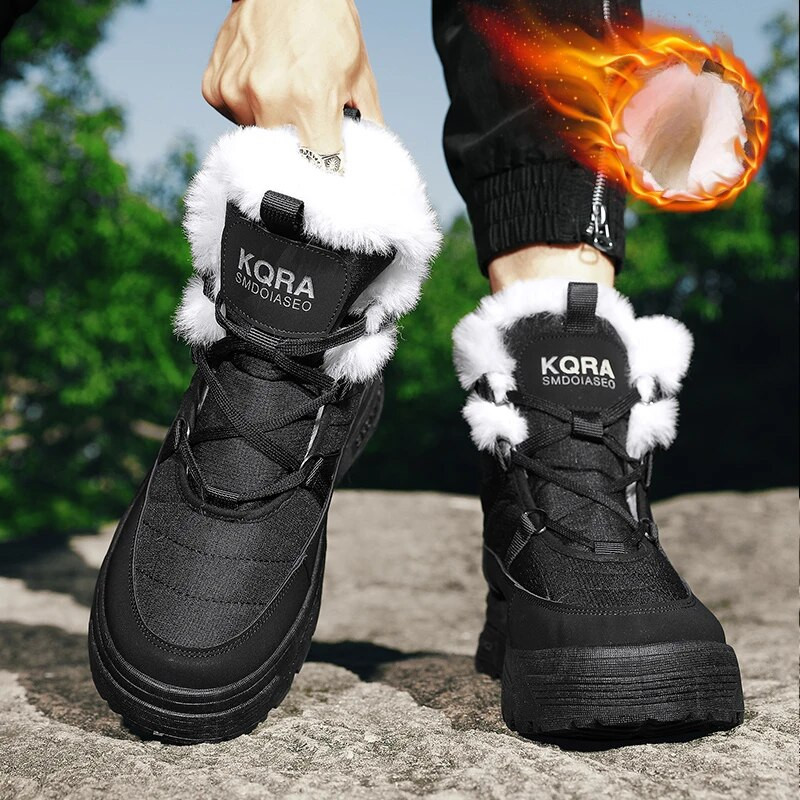 Ανδρικά ανδρικά ανδρικά μποτάκια εξωτερικού χώρου 2023 Άνετα ζεστά κοντά βελούδινα ψηλά, casual αδιάβροχα ανδρικά μποτάκια χιονιού