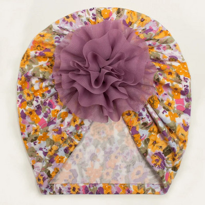 Accesorii pentru bebeluși pentru fetiță Copii copii pentru fetiță Turban cu flori din bumbac pălărie tipărită bentiță pentru bebeluși cu nod șepci de spital moale