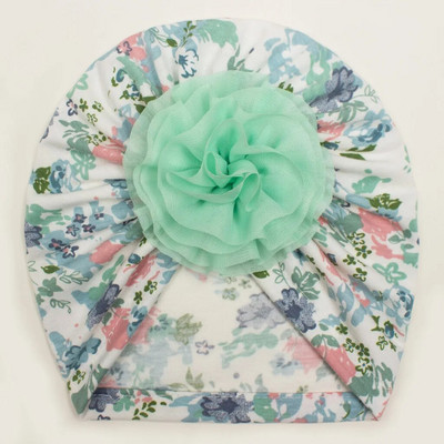 Accesorii pentru bebeluși pentru fetiță Copii copii pentru fetiță Turban cu flori din bumbac pălărie tipărită bentiță pentru bebeluși cu nod șepci de spital moale