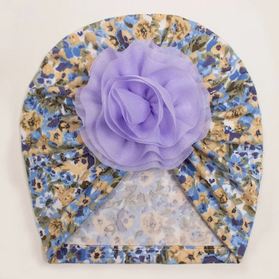 Accesorii pentru bebeluși pentru fetiță Copii copii pentru fetiță Turban cu flori din bumbac pălărie tipărită bentiță pentru bebeluși cu nod șepci de spital moale