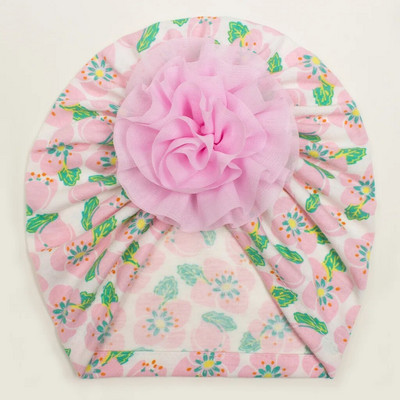 Accesorii pentru bebeluși pentru fetiță Copii copii pentru fetiță Turban cu flori din bumbac pălărie tipărită bentiță pentru bebeluși cu nod șepci de spital moale