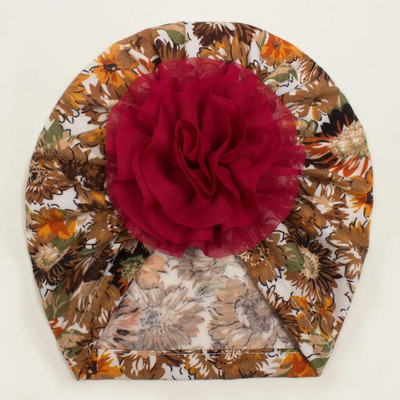 Accesorii pentru bebeluși pentru fetiță Copii copii pentru fetiță Turban cu flori din bumbac pălărie tipărită bentiță pentru bebeluși cu nod șepci de spital moale