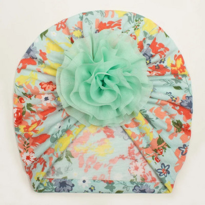 Accesorii pentru bebeluși pentru fetiță Copii copii pentru fetiță Turban cu flori din bumbac pălărie tipărită bentiță pentru bebeluși cu nod șepci de spital moale