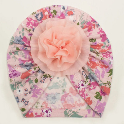 Accesorii pentru bebeluși pentru fetiță Copii copii pentru fetiță Turban cu flori din bumbac pălărie tipărită bentiță pentru bebeluși cu nod șepci de spital moale