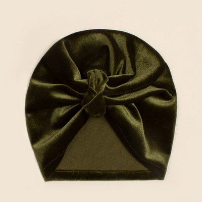 Νέο βελούδινο καπέλο τουρμπάνι Baby Beanie ζεστός κόμπος βρεφικό καπό για μωρό κοριτσάκι Καπέλο νήπιο Νεογέννητο χειμωνιάτικο καπέλο Παιδικά αγόρια Αξεσουάρ