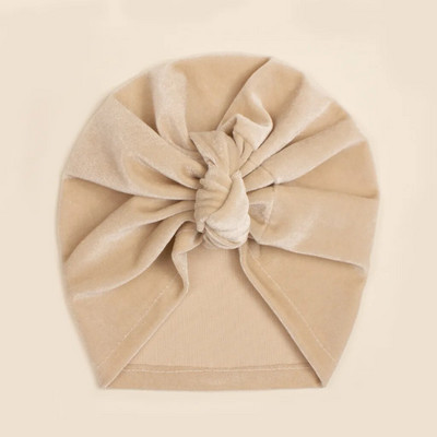 Νέο βελούδινο καπέλο τουρμπάνι Baby Beanie ζεστός κόμπος βρεφικό καπό για μωρό κοριτσάκι Καπέλο νήπιο Νεογέννητο χειμωνιάτικο καπέλο Παιδικά αγόρια Αξεσουάρ