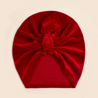 Νέο βελούδινο καπέλο τουρμπάνι Baby Beanie ζεστός κόμπος βρεφικό καπό για μωρό κοριτσάκι Καπέλο νήπιο Νεογέννητο χειμωνιάτικο καπέλο Παιδικά αγόρια Αξεσουάρ