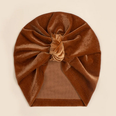 Νέο βελούδινο καπέλο τουρμπάνι Baby Beanie ζεστός κόμπος βρεφικό καπό για μωρό κοριτσάκι Καπέλο νήπιο Νεογέννητο χειμωνιάτικο καπέλο Παιδικά αγόρια Αξεσουάρ