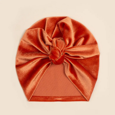 Νέο βελούδινο καπέλο τουρμπάνι Baby Beanie ζεστός κόμπος βρεφικό καπό για μωρό κοριτσάκι Καπέλο νήπιο Νεογέννητο χειμωνιάτικο καπέλο Παιδικά αγόρια Αξεσουάρ