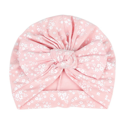 4 buc/lot șapci turban pentru bebeluș din bumbac, pălărie imprimată pentru sugari, pălărie pentru nou-născut, pălărie cu fundiță, căciuli calde pentru copii, fete