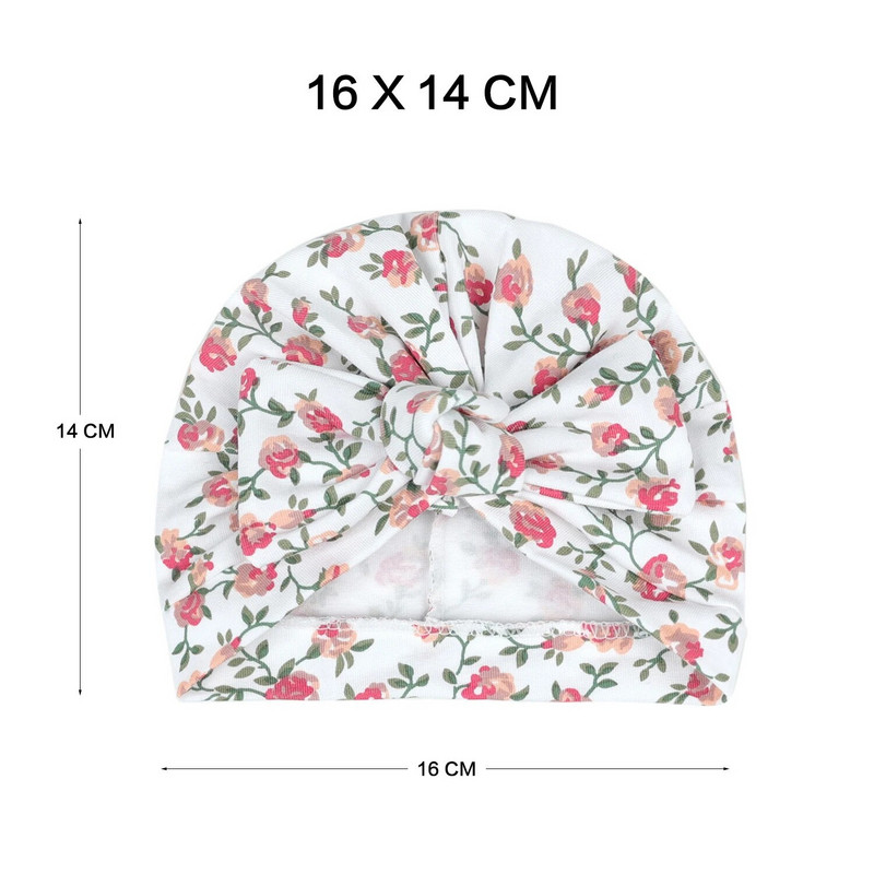 4 buc/lot șapci turban pentru bebeluș din bumbac, pălărie imprimată pentru sugari, pălărie pentru nou-născut, pălărie cu fundiță, căciuli calde pentru copii, fete