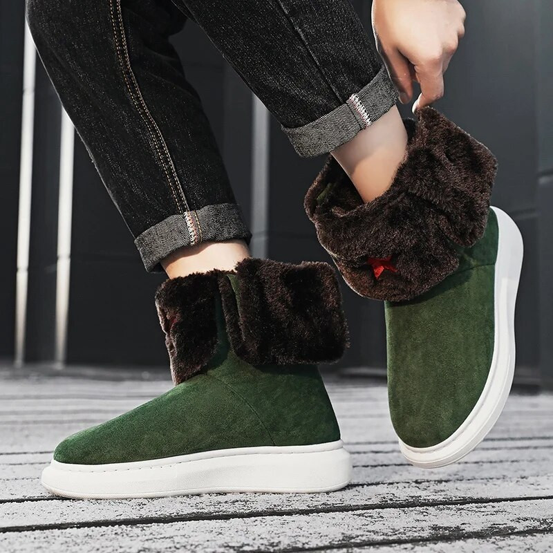 Καυτές εκπτώσεις Ανδρικές μπότες Μόδα μπότες χιονιού Ανδρικά χειμερινά παπούτσια Άνετα γούνινα γυναικεία μποτάκια αδιάβροχα χειμερινά παπούτσια Botas Hombre