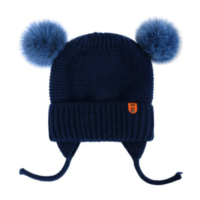 Pălărie drăguță cu pompon pentru bebeluși, iarnă, caldă pentru copii, șapcă, tricot croșetat, culoare solidă, protejează copiii, pălărie pentru copii mici.