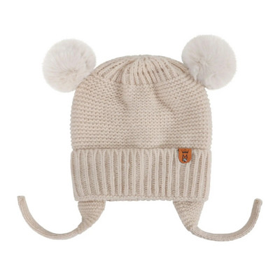 Pălărie drăguță cu pompon pentru bebeluși, iarnă, caldă pentru copii, șapcă, tricot croșetat, culoare solidă, protejează copiii, pălărie pentru copii mici.