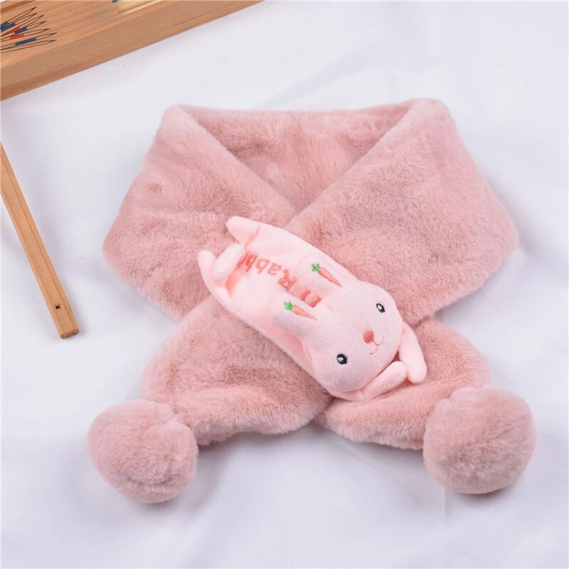 2022 Φθινόπωρο Χειμώνας Μαλακό βελούδινο παιδικό μαντίλι Χαριτωμένο καρτούν κοριτσάκι μωρό χοντρό ζεστό κασκόλ Εξωτερικό παιδικό μαντήλι μωρό αξεσουάρ