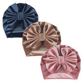 Toamnă Iarnă Turban pentru bebeluși Bentiță Fundițe drăguțe Pălărie pentru fete Pălărie pentru cap pentru copii mici Bonnet pentru copii din catifea moale șapcă pentru nou-născut