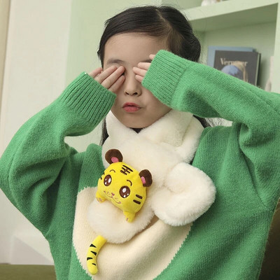 Cartoon Pinguin Fructe Fete Eșarfă Moale Pluș Îngroașă Călduț Iarnă Eșarfe Pentru Copii Fată Baiat Copii Haine