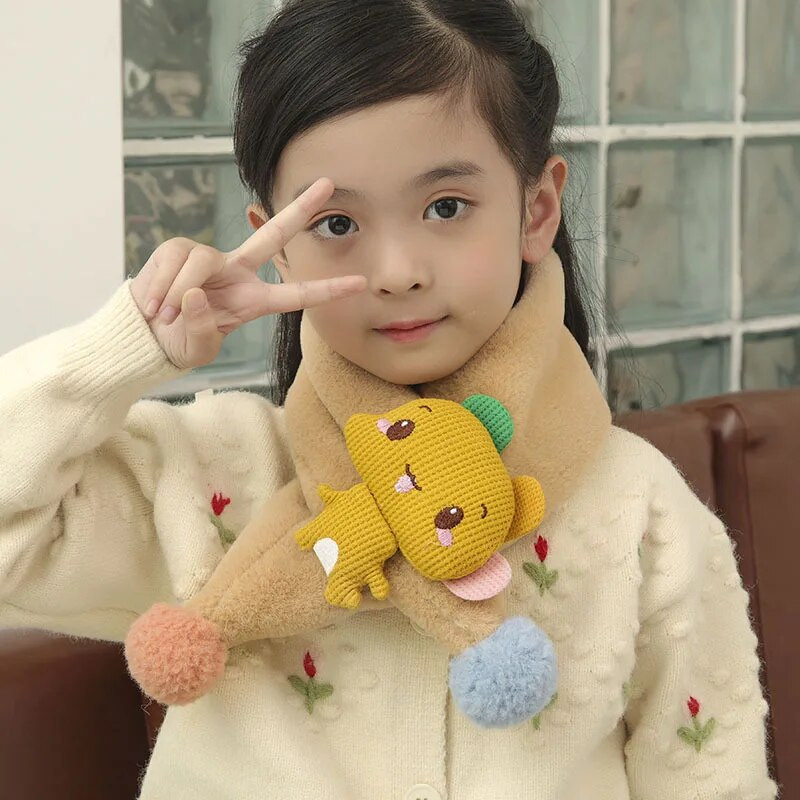 Cartoon Pinguin Fructe Fete Eșarfă Moale Pluș Îngroașă Călduț Iarnă Eșarfe Pentru Copii Fată Baiat Copii Haine