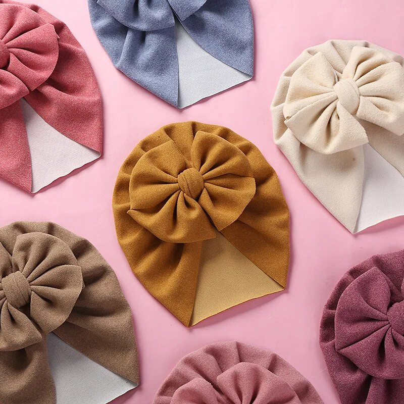 Armsad Bowknot Beebi peapaelad Turban Beebi Tüdrukute Müts Pehme Vastsündinud Beanie Mütsid Imiku väikelapse peakatted Beebi juuste aksessuaarid