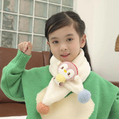 Χειμώνας Παιδιά Χαριτωμένα κινούμενα σχέδια Μαλακό βελούδινο κασκόλ Κοριτσάκι Μωρό Χοντρό ζεστό αντιανεμικό γιακά μαντίλι εξωτερικού χώρου Keep ζεστό Παιδικό μαντήλι