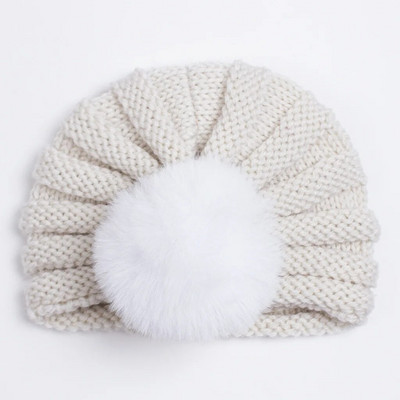 Uus ühevärviline villane kootud müts Bebe vastsündinu müts Pompom armas talvemüts lastele tüdrukutele lastele turban soe nokamüts