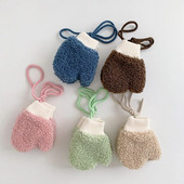 Talvised beebiplüüsist kindad Armsad ühevärvilised paksendavad soojad väikelapse labakindad tüdrukule poisile Cartoon lambavillane lastele täissõrmega kinnas