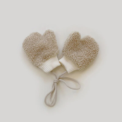 Talvised beebiplüüsist kindad Armsad ühevärvilised paksendavad soojad väikelapse labakindad tüdrukule poisile Cartoon lambavillane lastele täissõrmega kinnas