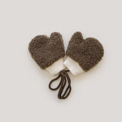 Talvised beebiplüüsist kindad Armsad ühevärvilised paksendavad soojad väikelapse labakindad tüdrukule poisile Cartoon lambavillane lastele täissõrmega kinnas