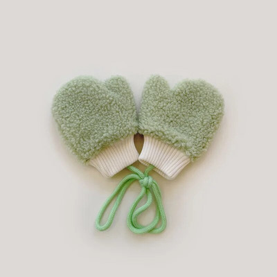 Talvised beebiplüüsist kindad Armsad ühevärvilised paksendavad soojad väikelapse labakindad tüdrukule poisile Cartoon lambavillane lastele täissõrmega kinnas