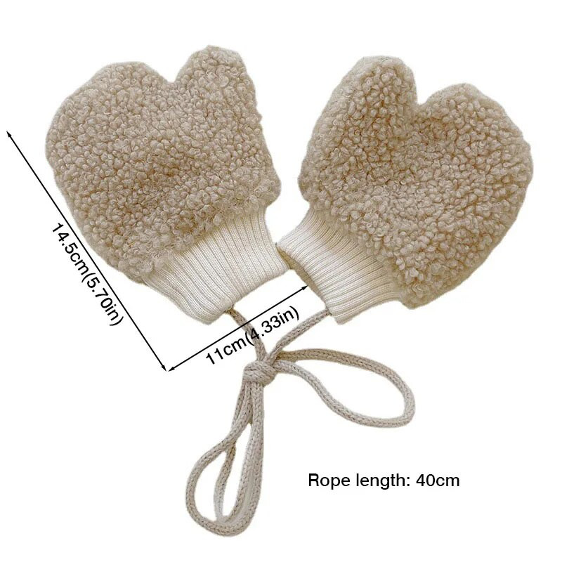 Talvised beebiplüüsist kindad Armsad ühevärvilised paksendavad soojad väikelapse labakindad tüdrukule poisile Cartoon lambavillane lastele täissõrmega kinnas