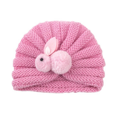 Căciulă de iarnă tricotată pentru bebeluș pentru fată băiat Bonnet de culoarea bomboanei Enfant Iepure drăguț Beanie Turban Pălării pentru nou-născut Toddler Headwraps Cap