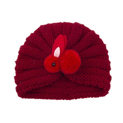 Căciulă de iarnă tricotată pentru bebeluș pentru fată băiat Bonnet de culoarea bomboanei Enfant Iepure drăguț Beanie Turban Pălării pentru nou-născut Toddler Headwraps Cap