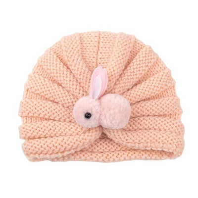 Căciulă de iarnă tricotată pentru bebeluș pentru fată băiat Bonnet de culoarea bomboanei Enfant Iepure drăguț Beanie Turban Pălării pentru nou-născut Toddler Headwraps Cap