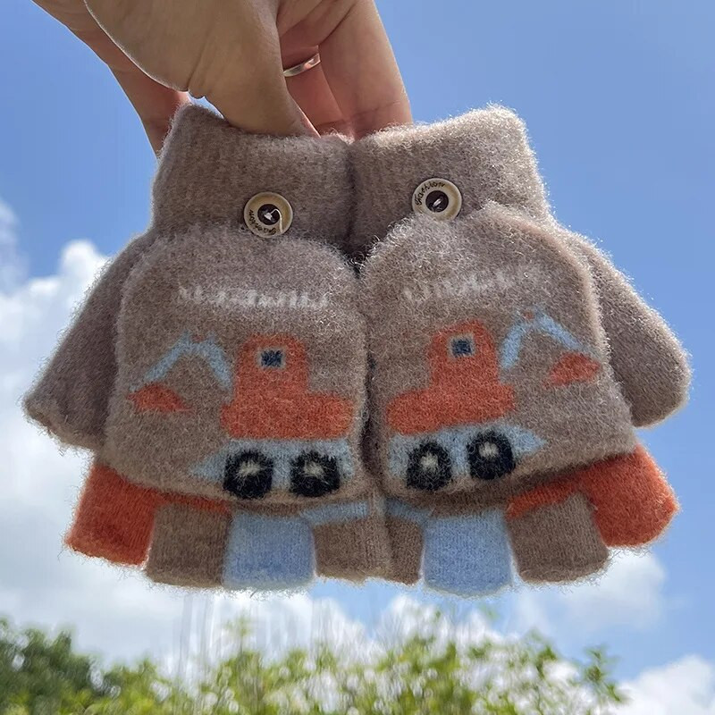 3-8 ετών Παιδικά γάντια Γάντια Κινούμενα σχέδια Βρεφικά γάντια Παιδικά γάντια Ζεστά χειμωνιάτικα Παιδικά γάντια Γάντια σαγιονάρα перчатки детские 아기장갑