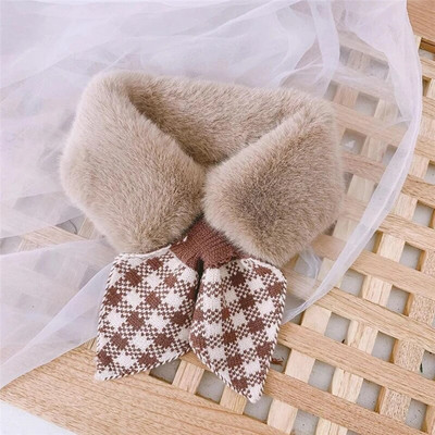 Talvine soe laste sall Pehme plüüsist sallid tüdrukule beebi karusnahast krae paks soe sall õues lastele kaelaräti beebitarvikud