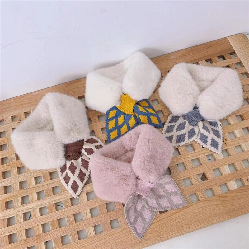 Talvine soe laste sall Pehme plüüsist sallid tüdrukule beebi karusnahast krae paks soe sall õues lastele kaelaräti beebitarvikud