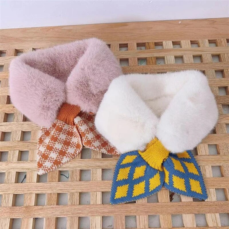 Talvine soe laste sall Pehme plüüsist sallid tüdrukule beebi karusnahast krae paks soe sall õues lastele kaelaräti beebitarvikud