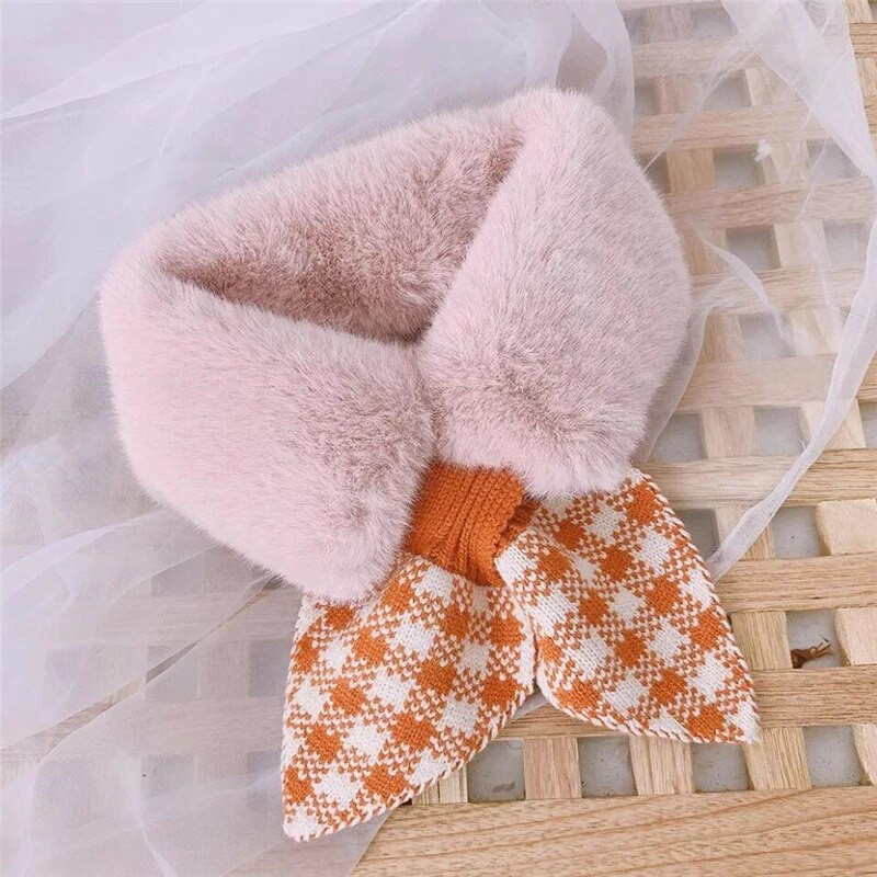 Talvine soe laste sall Pehme plüüsist sallid tüdrukule beebi karusnahast krae paks soe sall õues lastele kaelaräti beebitarvikud