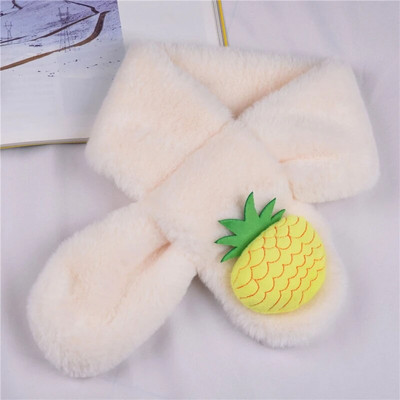 Eșarfă pentru bebeluși cu fructe de iepuraș de desene animate de pluș moale se îngroașă iarna caldă pentru nou-născut gât eșarfe solide pentru copii, fetiță, băiat, eșarfă pentru sugari