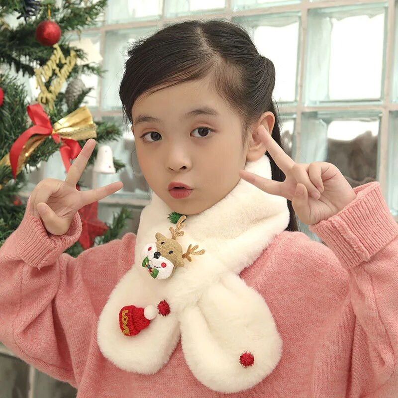 Eșarfă pentru bebeluși cu fructe de iepuraș de desene animate de pluș moale se îngroașă iarna caldă pentru nou-născut gât eșarfe solide pentru copii, fetiță, băiat, eșarfă pentru sugari