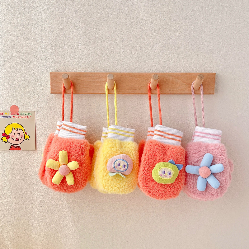 0-10 χρονών Χειμώνας Παιδιά Κορίτσια Μαλακό κάλυμμα με μισό δάχτυλο Ζώα ζεστά γάντια χωρίς δάχτυλα Υπαίθρια ζεστά γάντια παιδικά γάντια