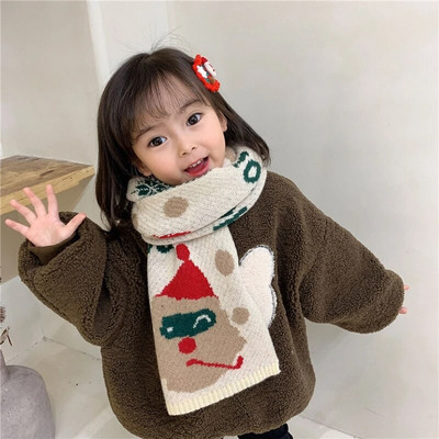 Χριστουγεννιάτικο κασκόλ Παιδικό μαντήλι Άγιος Βασίλης Σάλι Χειμώνας Κόκκινο Πλεκτό Ζεστό χαριτωμένο μακρύ κασκόλ Χριστουγεννιάτικο δώρο για αγόρι κορίτσι Παιδιά