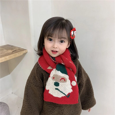 Χριστουγεννιάτικο κασκόλ Παιδικό μαντήλι Άγιος Βασίλης Σάλι Χειμώνας Κόκκινο Πλεκτό Ζεστό χαριτωμένο μακρύ κασκόλ Χριστουγεννιάτικο δώρο για αγόρι κορίτσι Παιδιά