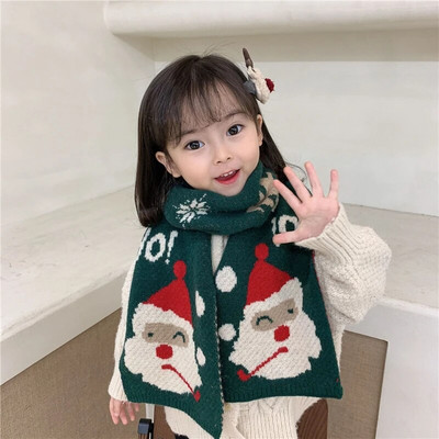 Χριστουγεννιάτικο κασκόλ Παιδικό μαντήλι Άγιος Βασίλης Σάλι Χειμώνας Κόκκινο Πλεκτό Ζεστό χαριτωμένο μακρύ κασκόλ Χριστουγεννιάτικο δώρο για αγόρι κορίτσι Παιδιά