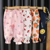 Καλοκαιρινό καθημερινό μωρό παντελόνι χαρέμι για κοριτσάκια Λεπτό δροσερό λουλουδάτο τύπωμα Παιδικό παντελόνι Bloomers Loose παιδικό παντελόνι κατά των κουνουπιών